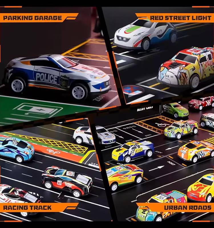 🎁🏎48 minicoches extraíbles con garaje incorporado