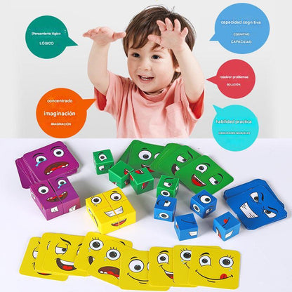 🔥【45% OFF】🔥✨ juguete de bloques de rompecabezas de cubo de Rubik que cambia de cara de madera