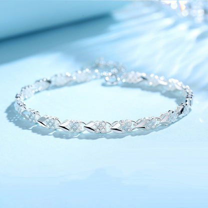 💖🍀【Compre 1 y obtenga 1 gratis】Love New Fashion Pulsera de plata 925 con un trébol de cuatro hojas para mujer