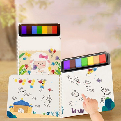 🔥¡Hasta agotar existencias! 50% de descuento!🎉 Libro para colorear con pintura de dedos para niños