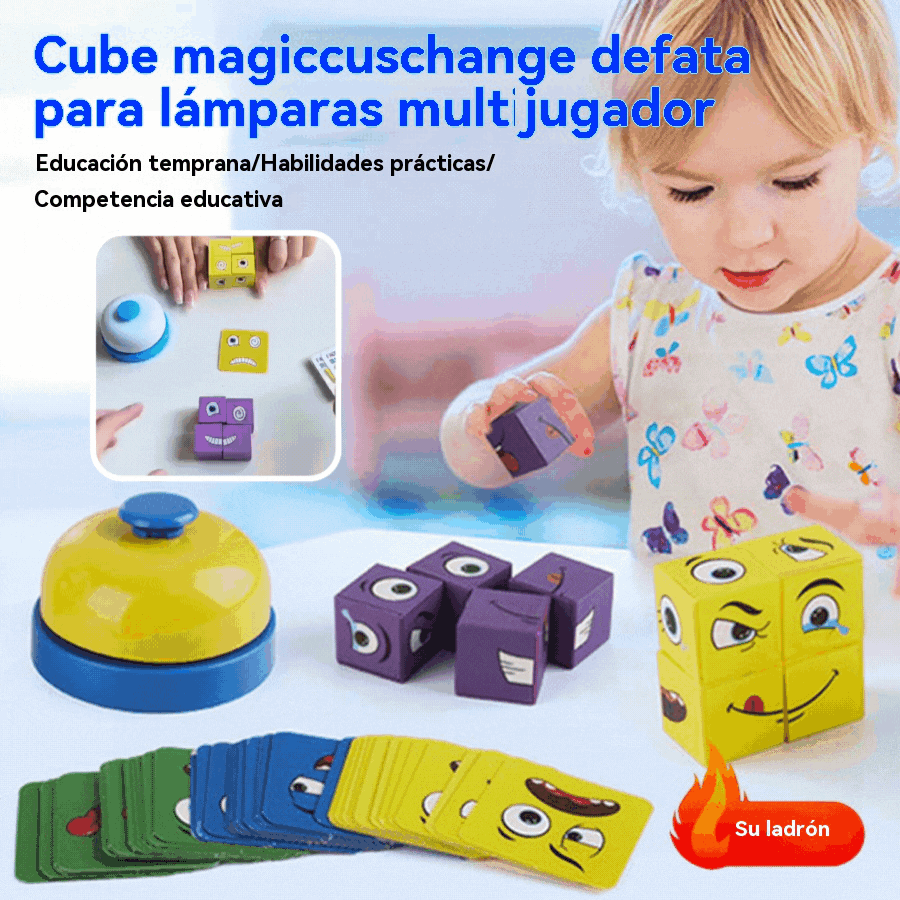 🔥【45% OFF】🔥✨ juguete de bloques de rompecabezas de cubo de Rubik que cambia de cara de madera