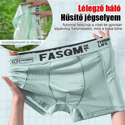 【6 artículos】Calzoncillos bóxer de malla transpirable de seda helada para hombre