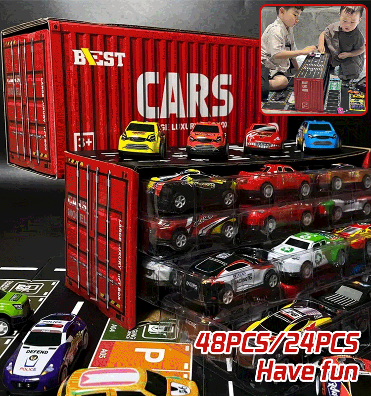 🎁🏎48 minicoches extraíbles con garaje incorporado