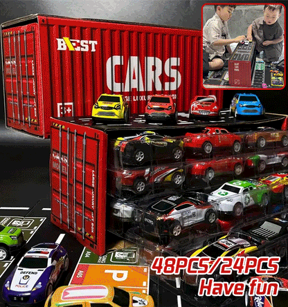 🎁🏎48 minicoches extraíbles con garaje incorporado