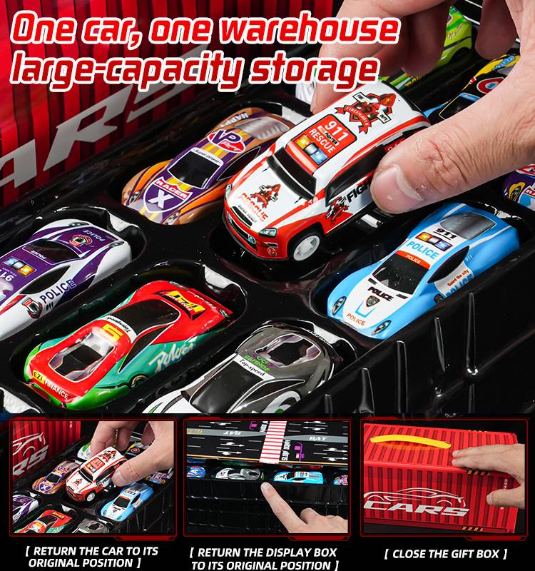 🎁🏎48 minicoches extraíbles con garaje incorporado