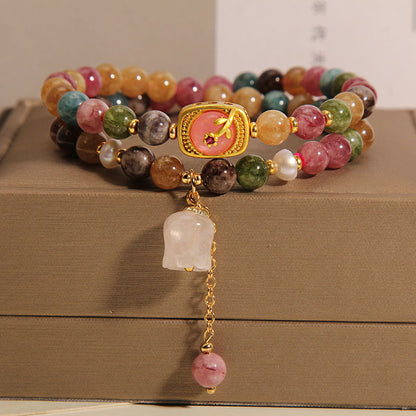 🌸✨Pulsera de turmalina natural colorida