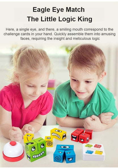 🔥【45% OFF】🔥✨ juguete de bloques de rompecabezas de cubo de Rubik que cambia de cara de madera