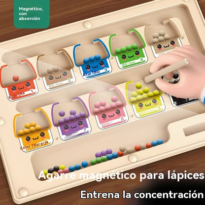 🧒👦🧠¡Diversión educativa con el laberinto magnético de madera! Juguete de habilidad para niños.