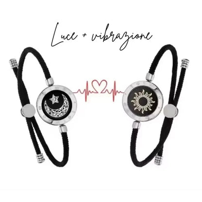🎁💖Set de 2 pulseras Sol y Luna: joyas brillantes para parejas que viven un amor a distancia.