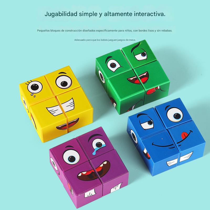 🔥【45% OFF】🔥✨ juguete de bloques de rompecabezas de cubo de Rubik que cambia de cara de madera