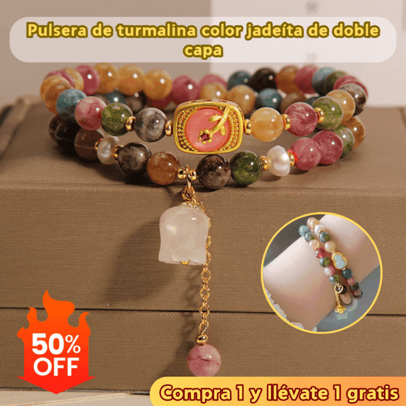 🌸✨Pulsera de turmalina natural colorida