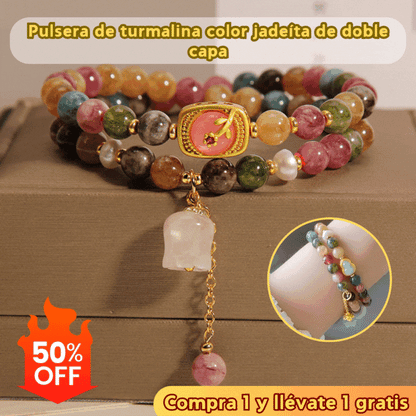🌸✨Pulsera de turmalina natural colorida